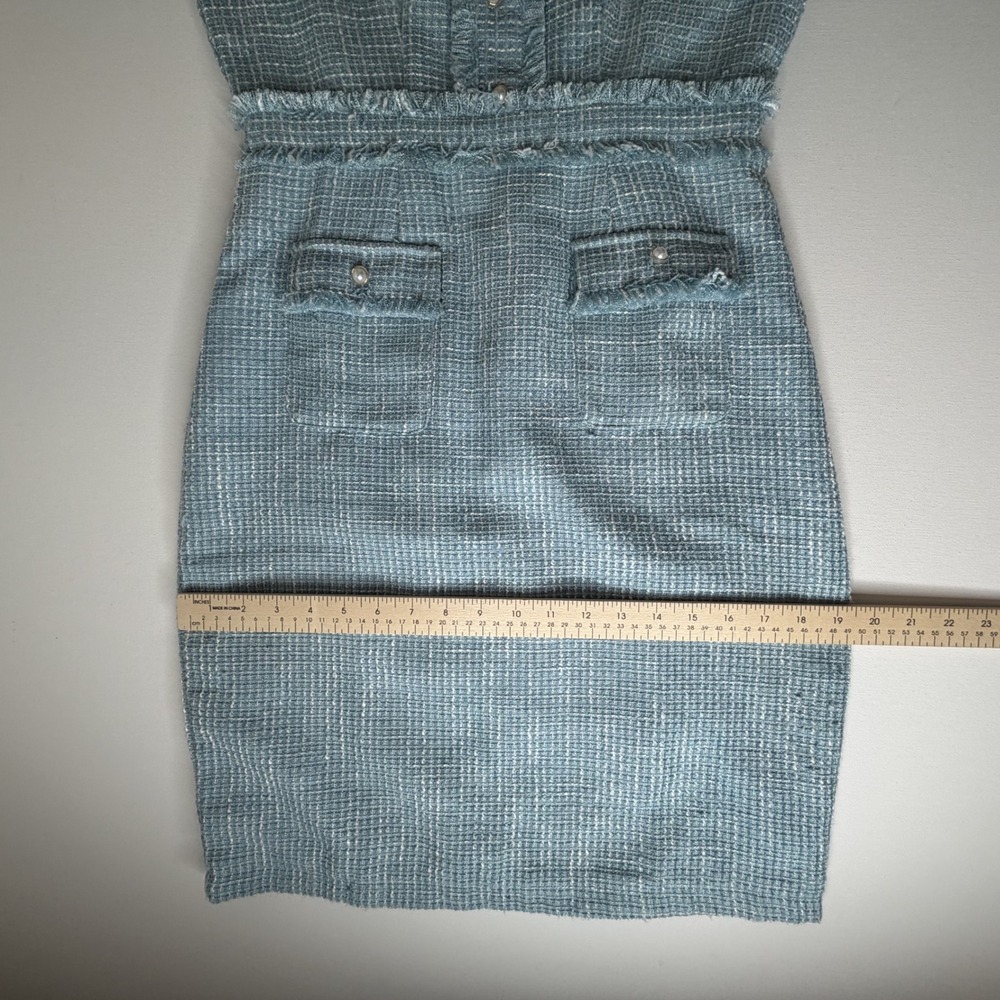 Ivy City Co‎ Claudia Dress Small Blue Tweed Old Money Classic Preppy Coquette - Picture 13 of 13